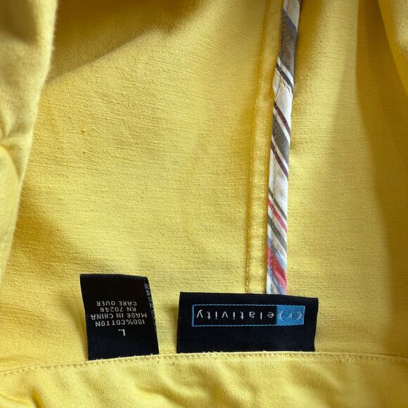 Relativity Trench Coat Large Yellow Rain Jacket Overcoat Classic Belt Pockets - Picture 9 of 9